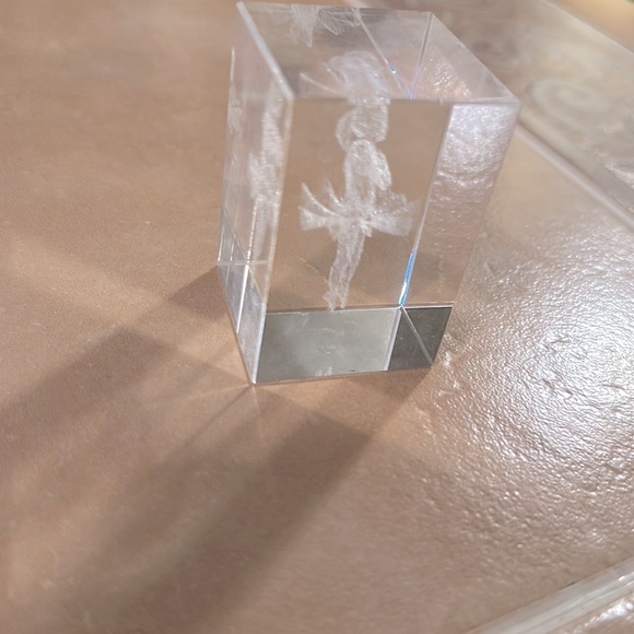 Vintage Ballerina Etched Glass Paperweight - Picture 2 of 10